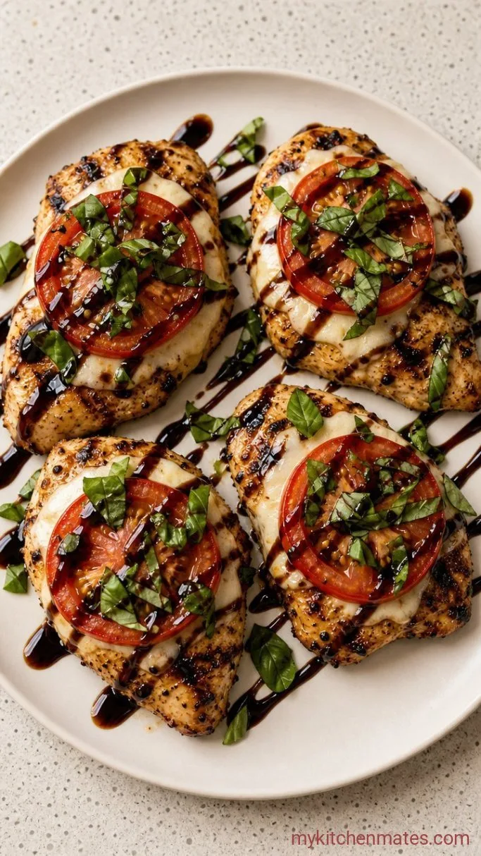 30-Minute Grilled Chicken Caprese Step 4: Finish with Fresh Basil and Balsamic Glaze