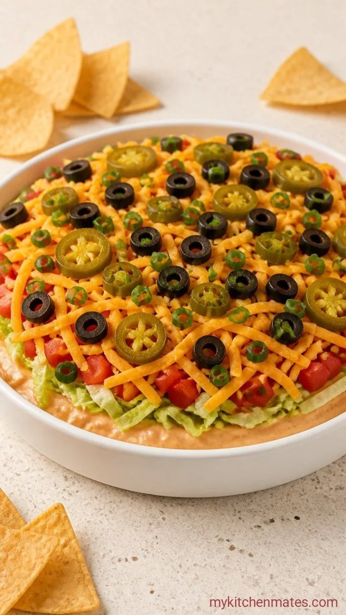 Quick No-Bake Taco Dip with Cream Cheese Step 4: Finish with Green Onions and Serve