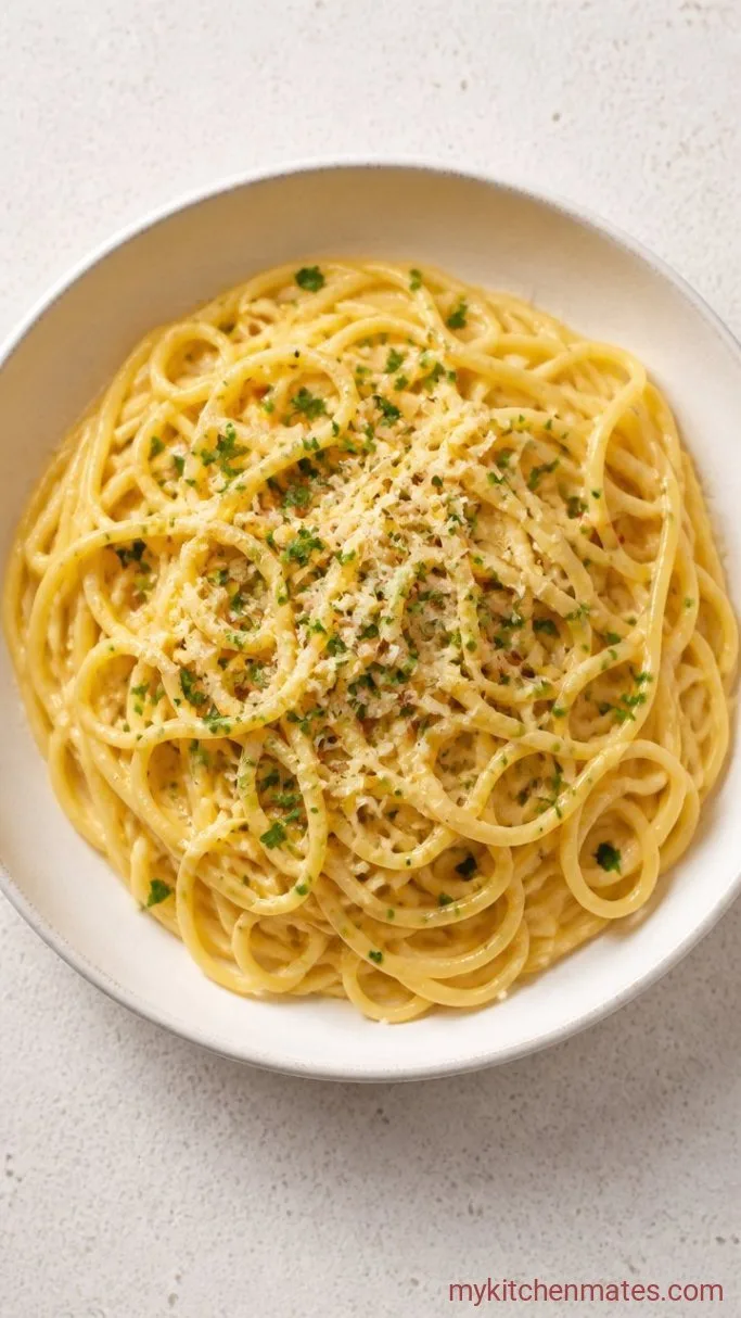 Quick Creamy Lemon Garlic Pasta Step 4: Finish with Lemon and Parmesan
