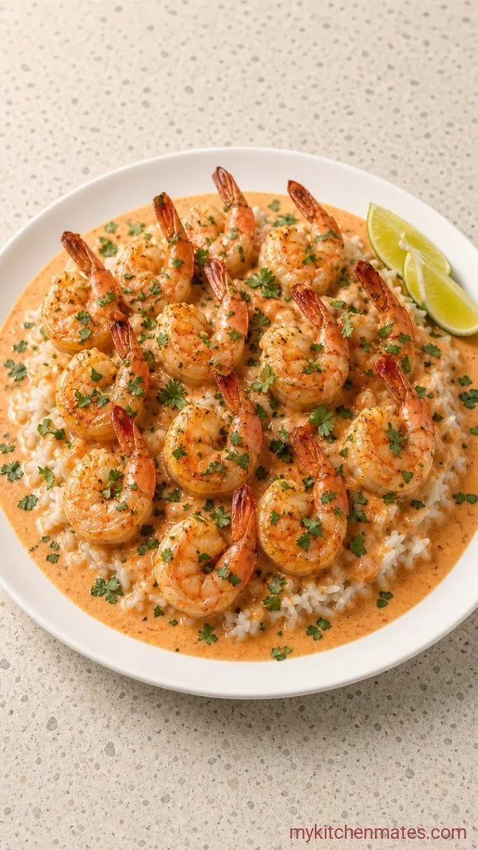 20-Minute Creamy Coconut Shrimp Step 4: Finish with Lime and Spoon Over Rice