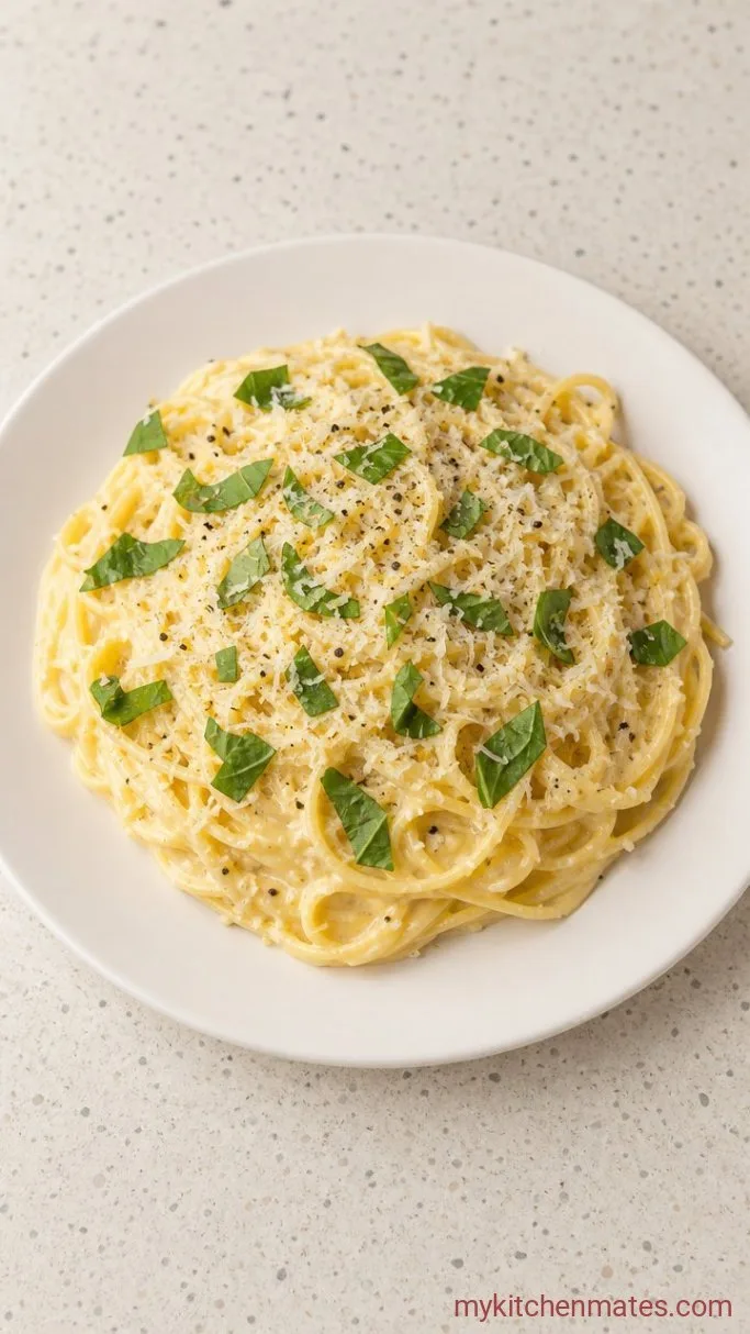 20-Minute Creamy Lemon Pasta Step 4: Finish with Parmesan and Basil