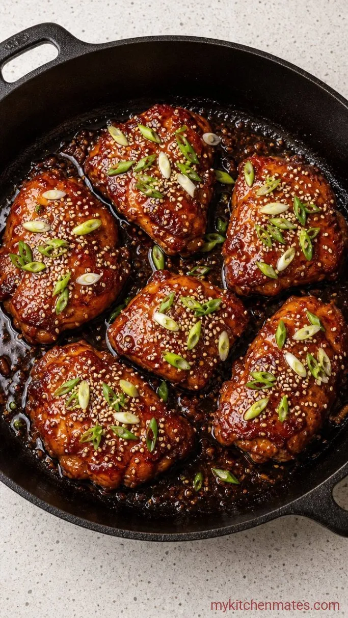Sticky Korean BBQ Chicken Step 4: Finish with Sesame and Green Onions