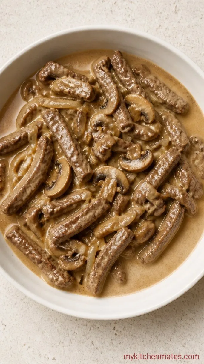Quick 5-Ingredient Beef Stroganoff Step 4: Finish with Sour Cream and Serve
