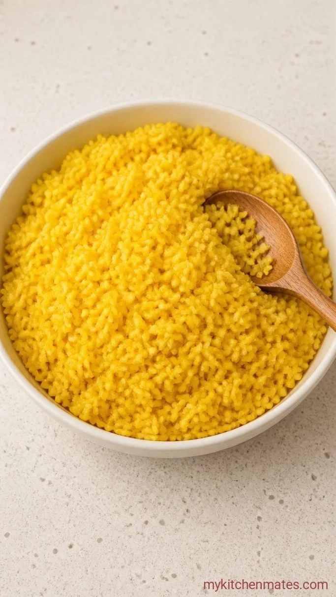 Fluffy Turmeric Yellow Rice (Ready in 20 Minutes) Step 4: Fluff and Serve