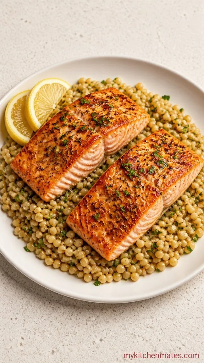 Quick Lemon Garlic Salmon with Herbed Couscous Step 4: Fluff the Couscous and Serve