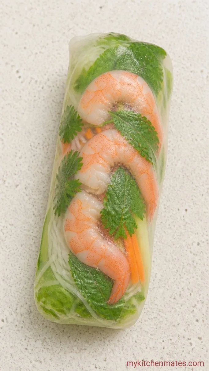 15-Minute Shrimp Rice Paper Rolls Step 4: Fold and Seal