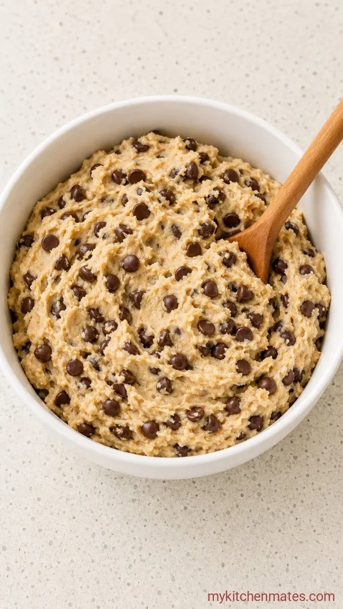 Edible Chocolate Chip Cookie Dough (Ready in 10 Minutes) Step 4: Fold in the Chocolate Chips and Serve