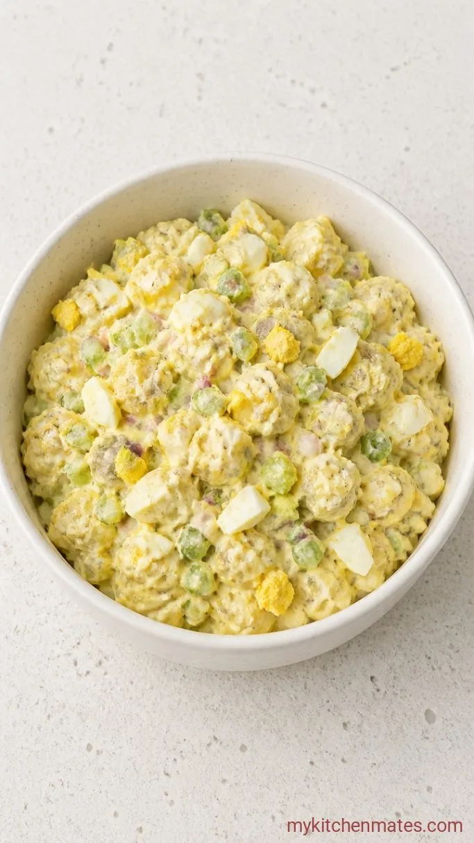 Classic Potato Salad (Creamy, Tangy, and Never Watery) Step 4: Fold in the Crunchies and Eggs