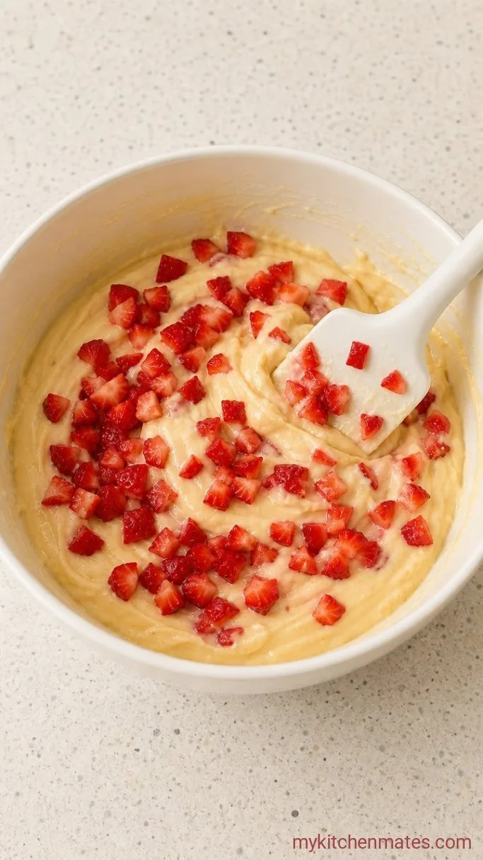 Step 4: Fold in the Diced Strawberries