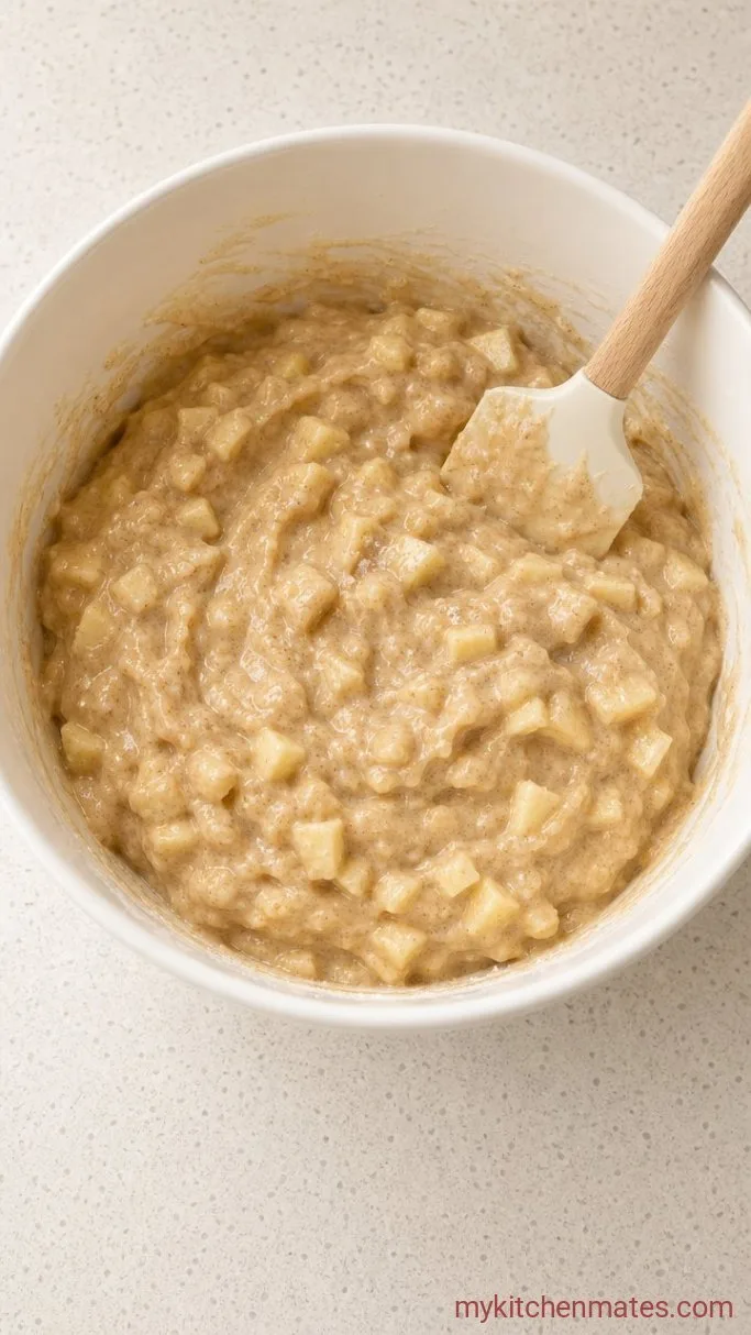 Step 4: Fold in the Dry Ingredients and Apples