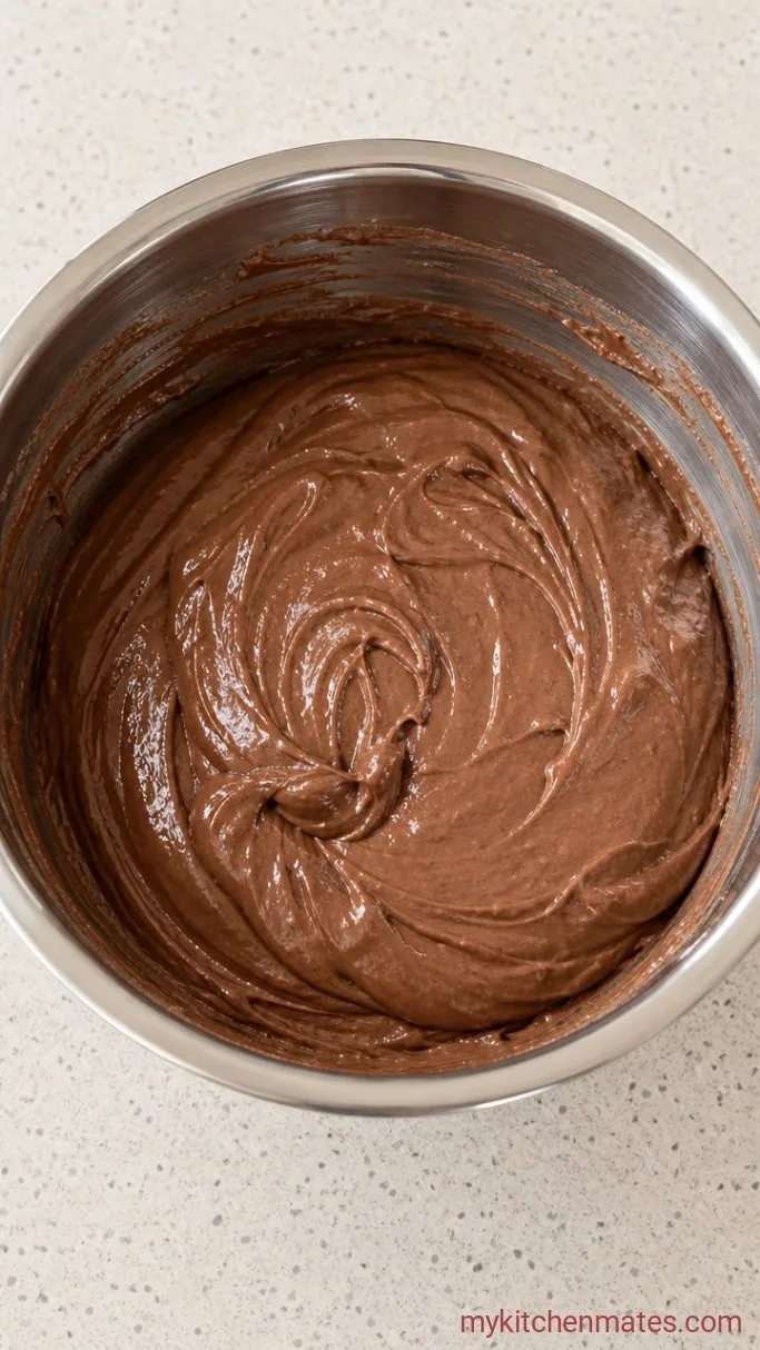 Moist Chocolate Sour Cream Pound Cake Step 4: Fold in the Dry Ingredients