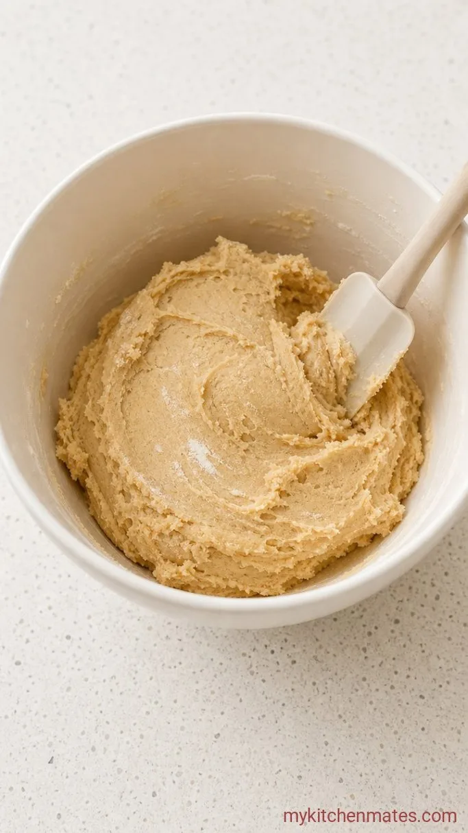 Soft & Chewy Sourdough Peanut Butter Cookies Step 4: Fold in the Flour Mixture