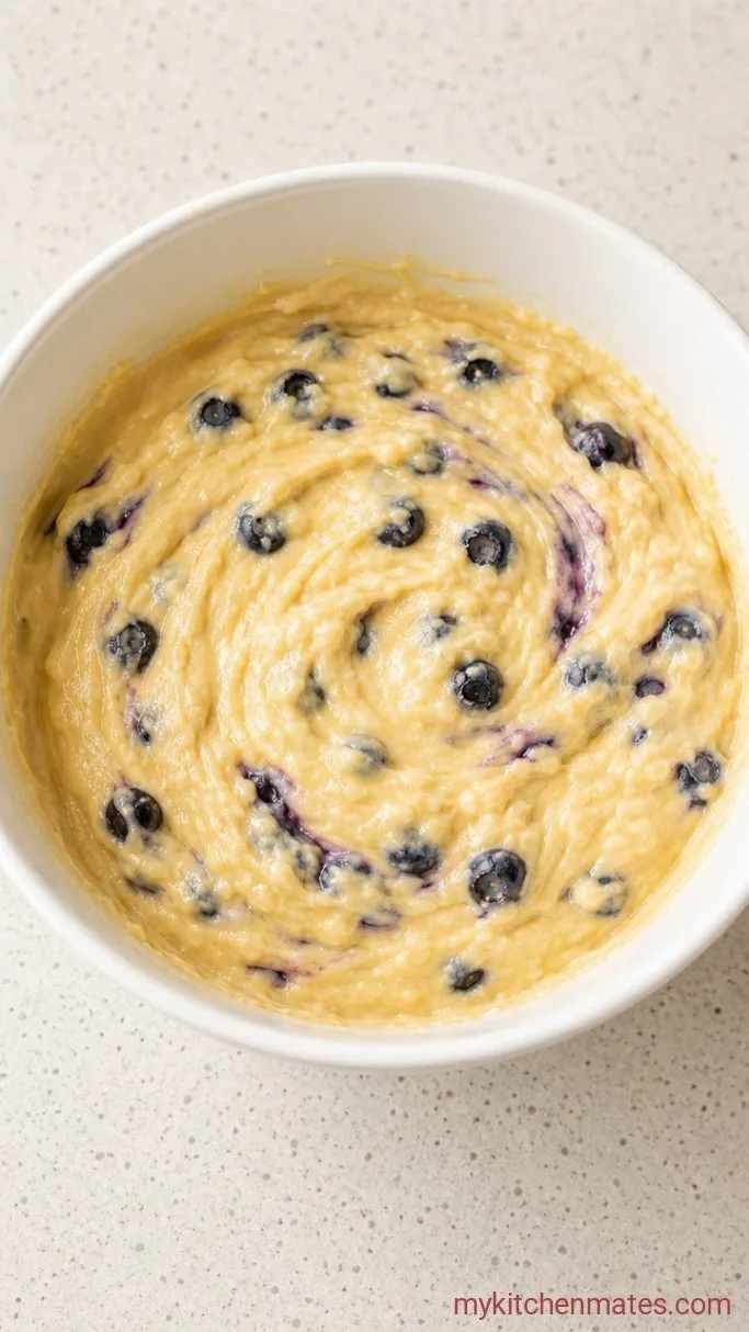 Blueberry Coffee Cake with Brown Sugar Crumble Step 4: Fold in the Sour Cream and Blueberries