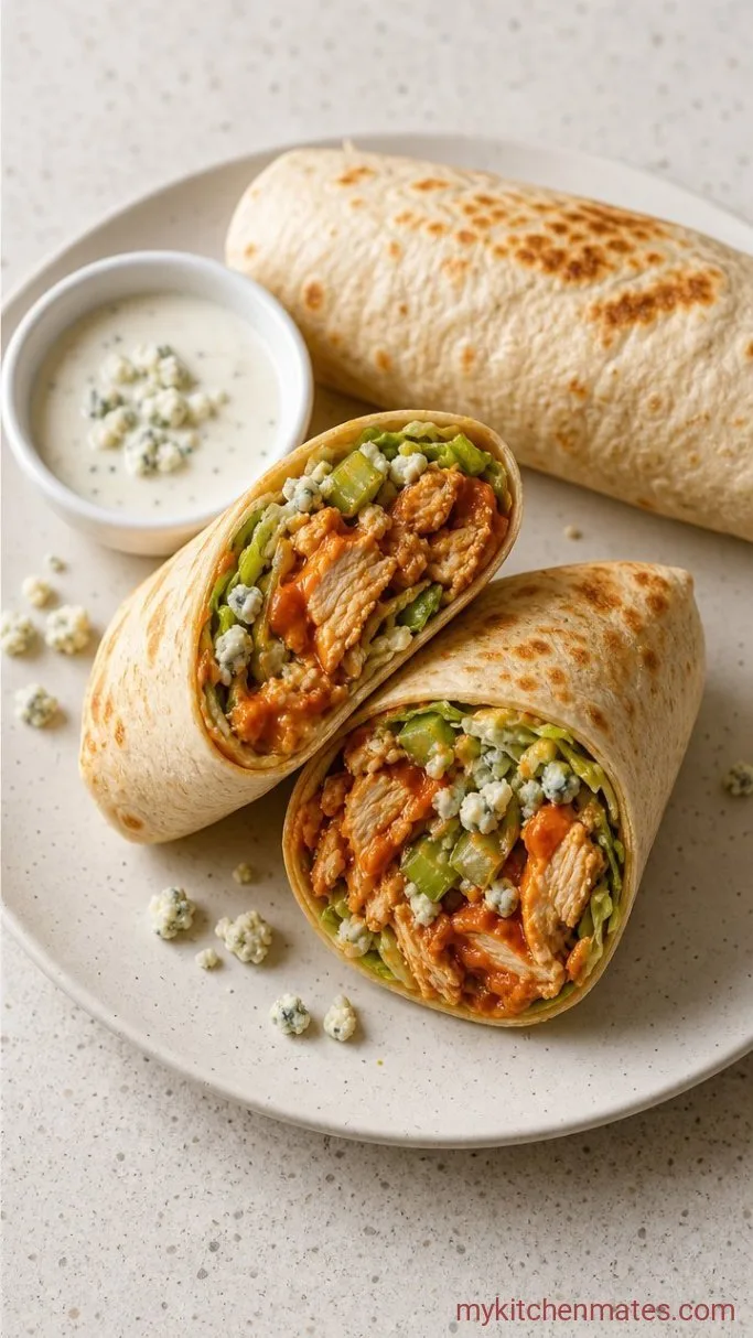 15-Minute Buffalo Chicken Wraps Step 4: Fold, Slice, and Serve