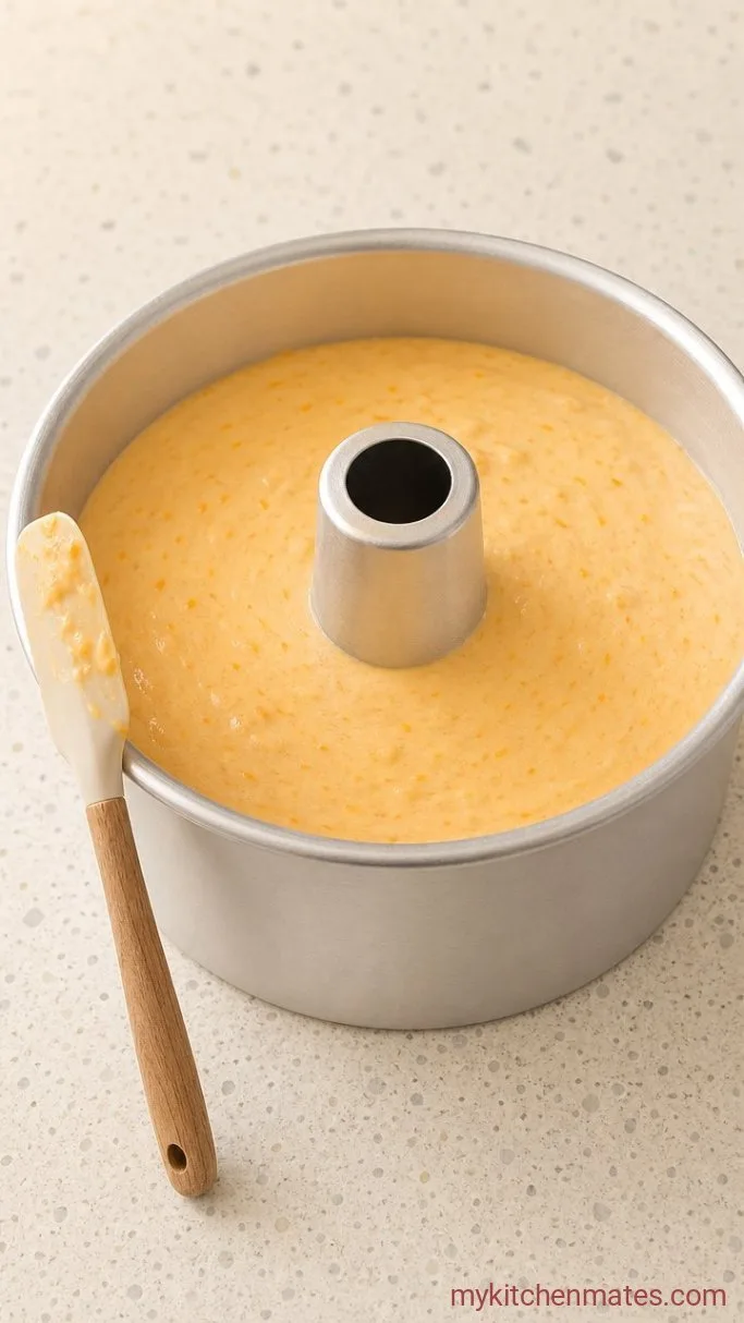 Light and Airy Orange Chiffon Cake Step 4: Fold the Batter Together