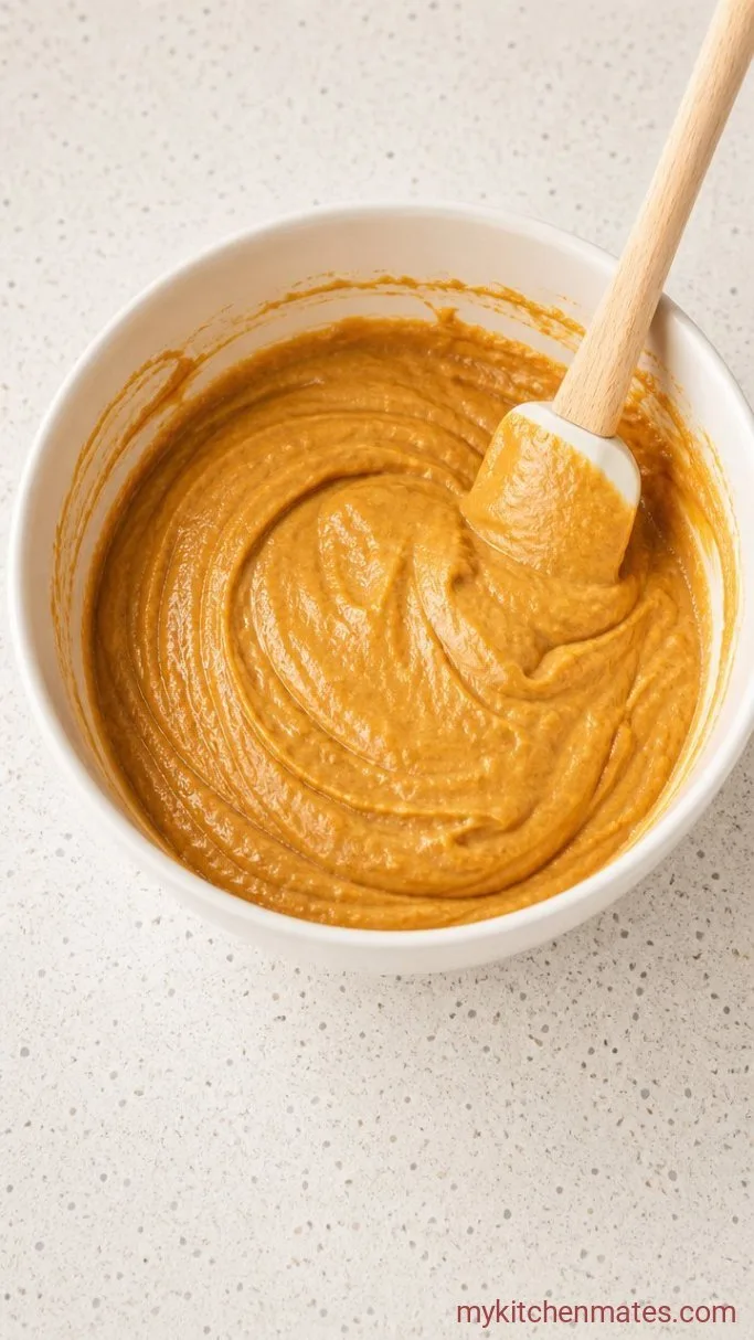 Moist Pumpkin Streusel Coffee Cake with Buttery Streusel Step 4: Fold the Batter Together