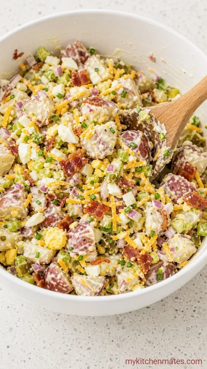 Creamy, Smoky Steakhouse Potato Salad Step 4: Fold the Salad Together