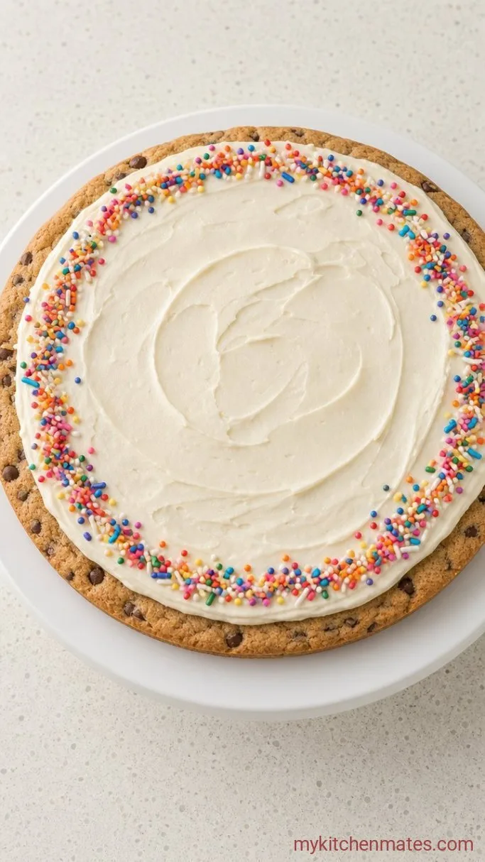 Step 4: Frost and Decorate the Cookie Cake