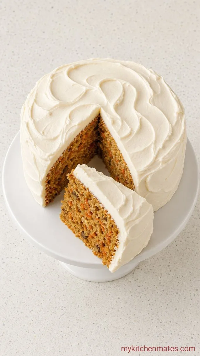 One-Bowl Carrot Walnut Cake Step 4: Frost and Slice the Cake
