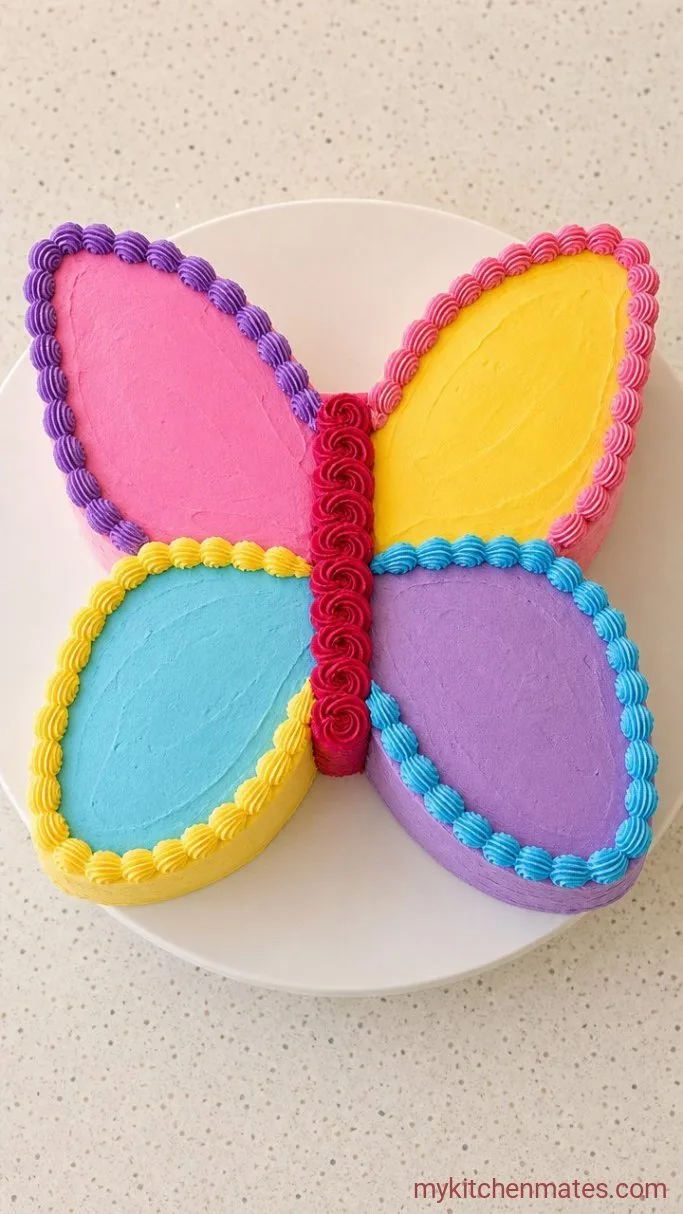 Step 4: Frost the Butterfly Cake