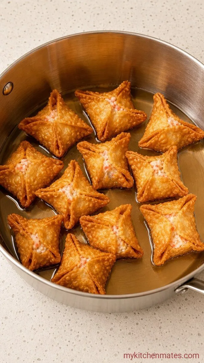 Crispy Gluten-Free Crab Rangoon Step 4: Fry the Rangoon