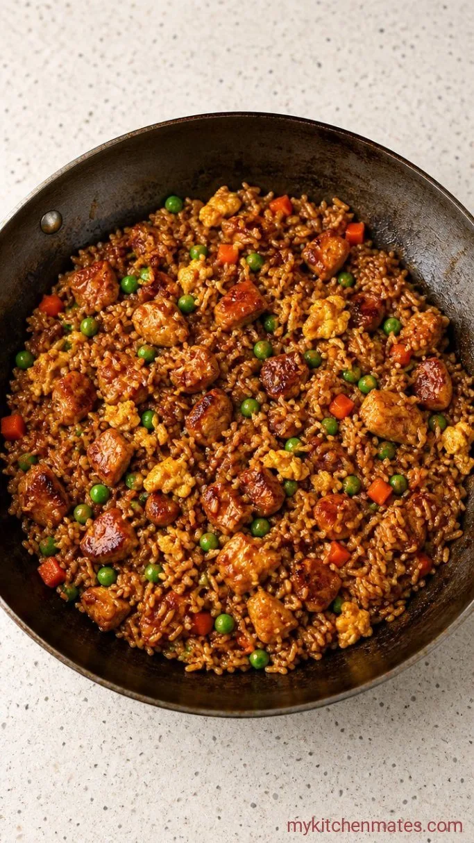 Quick 25-Minute Chicken Fried Rice Step 4: Fry the Rice