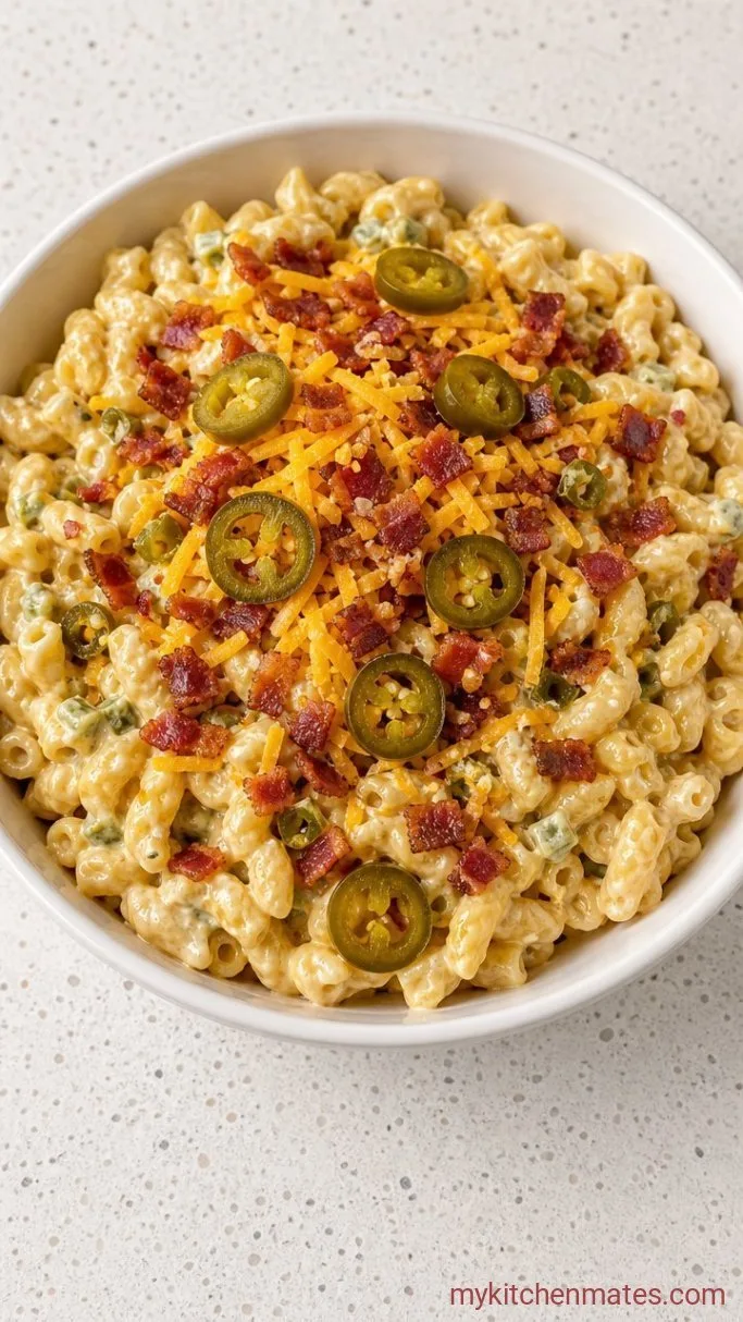 Creamy Jalapeño Popper Pasta Salad Step 4: Garnish and Serve