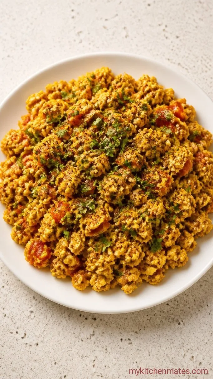 15-Minute Egg Bhurji (Indian Spiced Scrambled Eggs) Step 4: Garnish and Serve