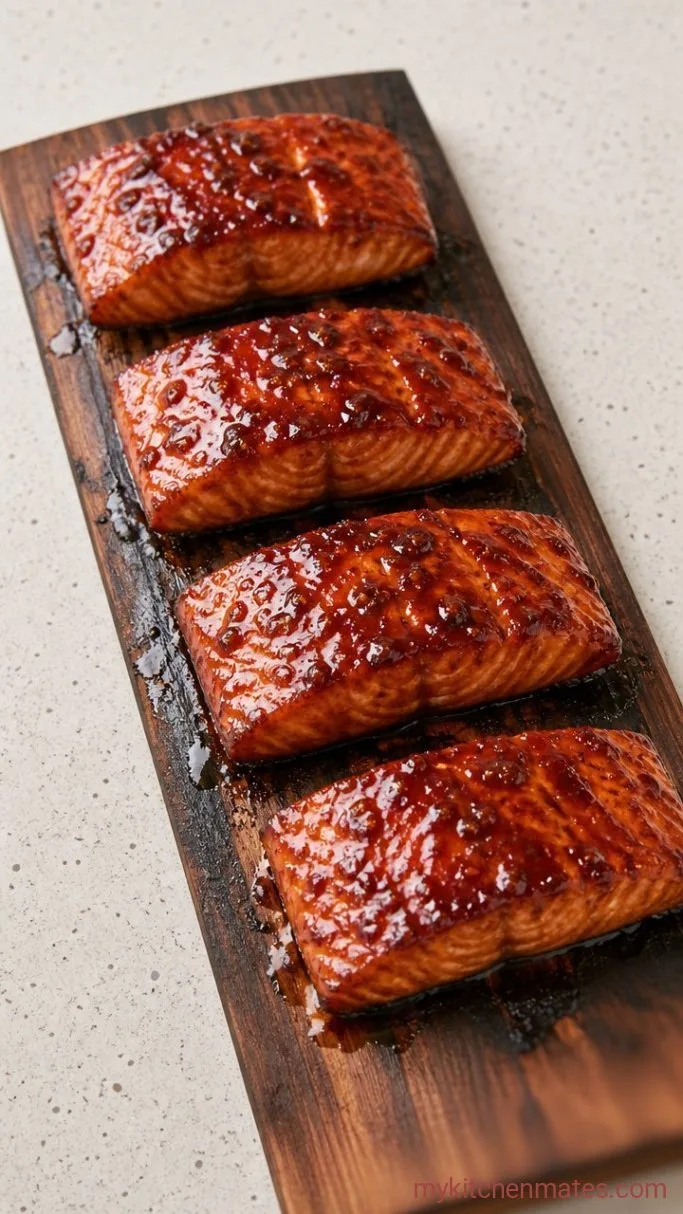 Cedar Plank Salmon with Maple Mustard Glaze Step 4: Glaze and Caramelize