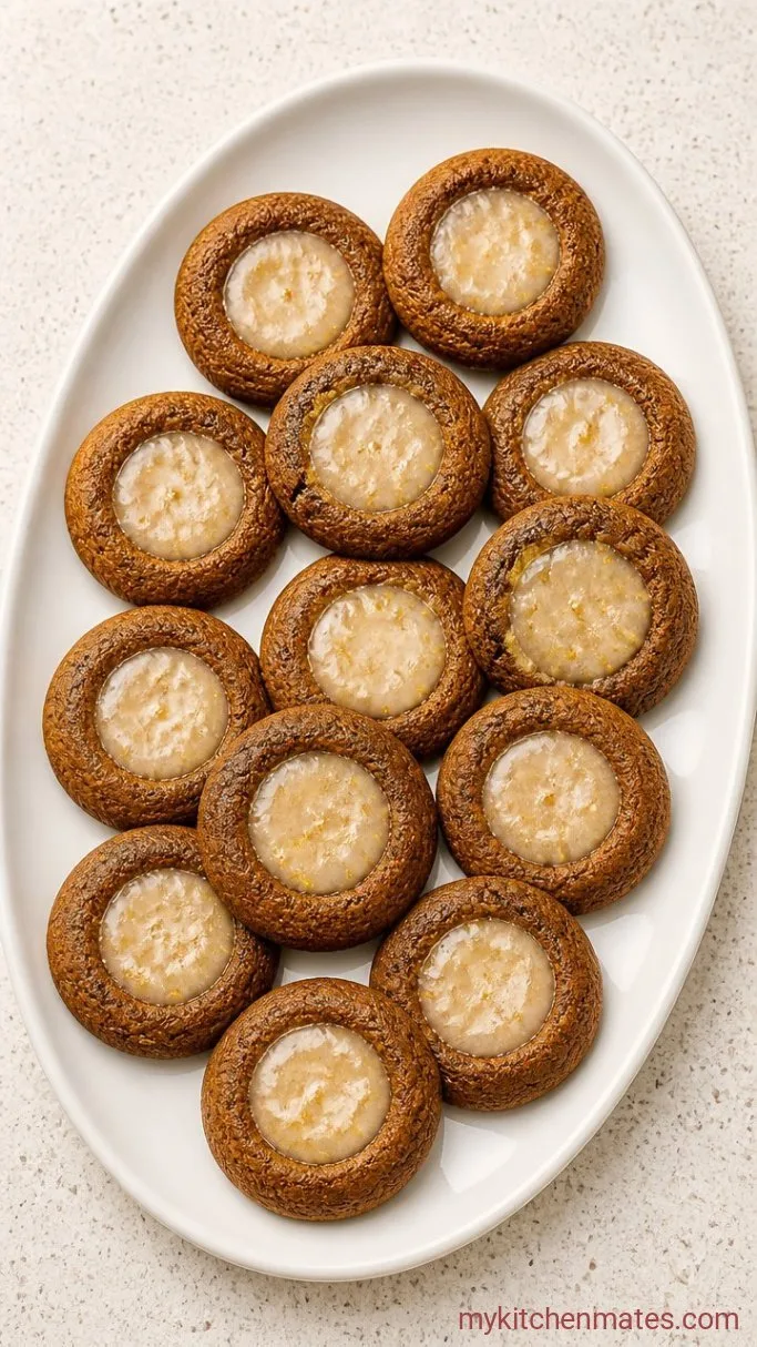 Gingerbread Thumbprint Cookies with Lemon Glaze Step 4: Glaze the Centers