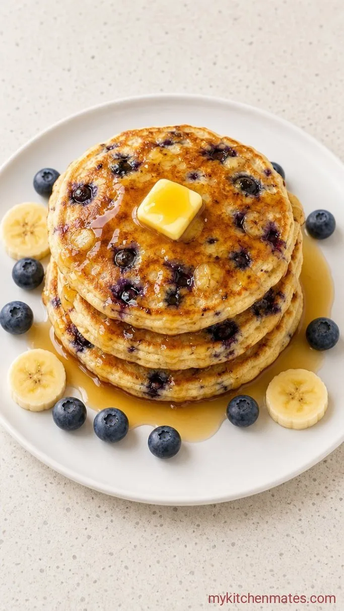 Fluffy Banana Blueberry Pancakes Step 4: Griddle and Serve