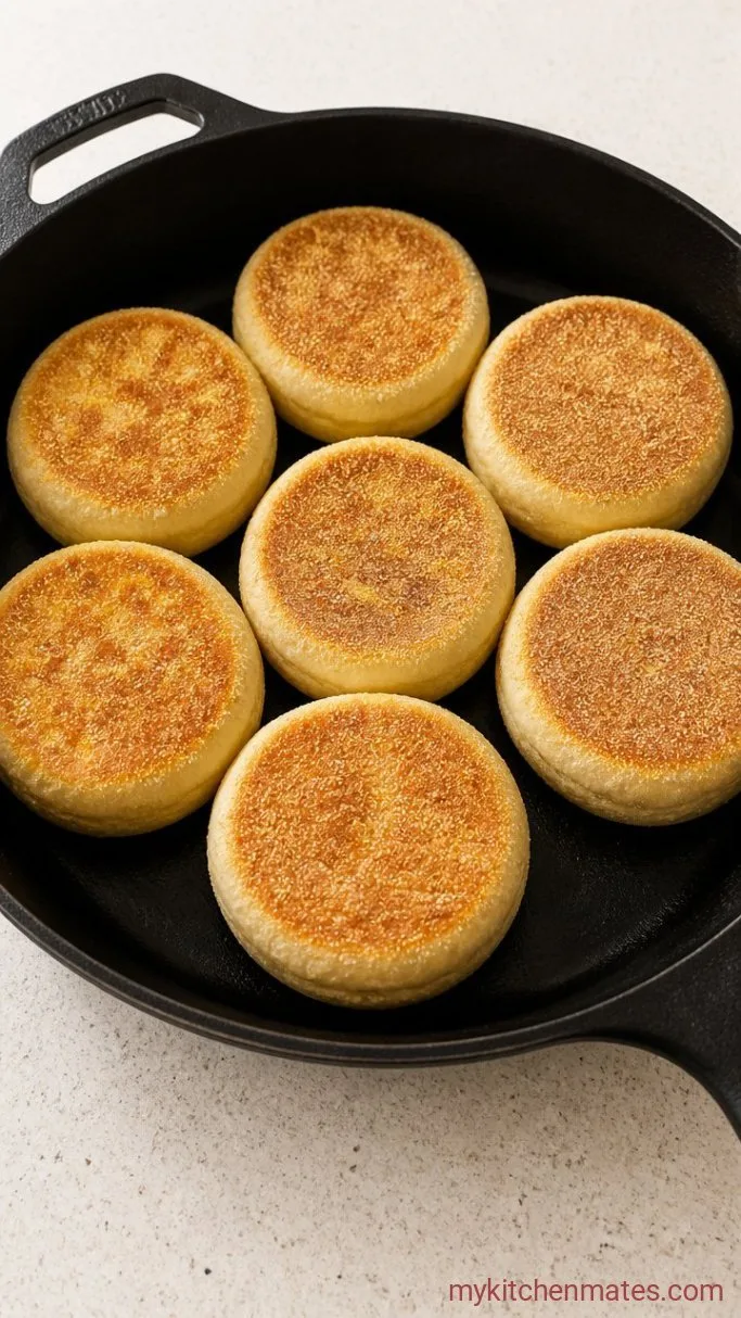 Homemade English Muffins (Griddle-Cooked, No Oven Needed) Step 4: Griddle the Muffins