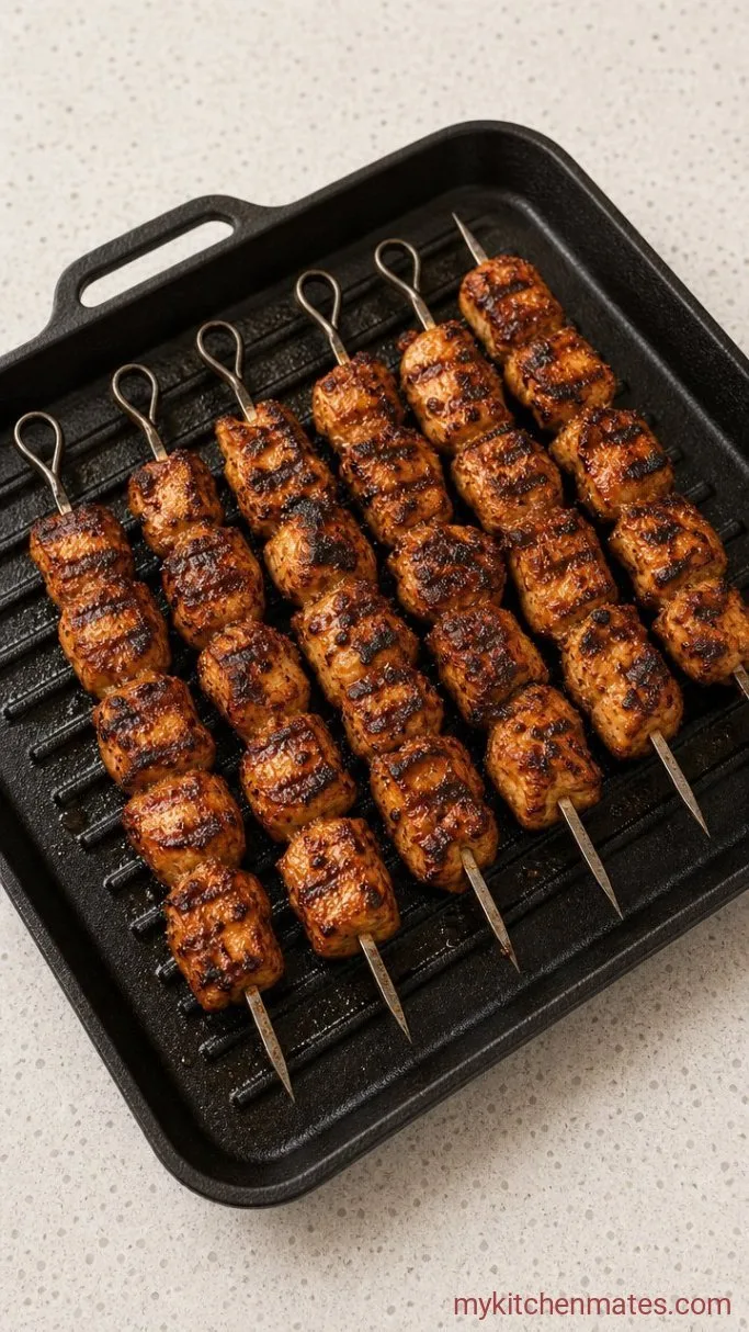 Garlicky Lemon Herb Chicken Kabob Marinade Step 4: Grill the Kabobs