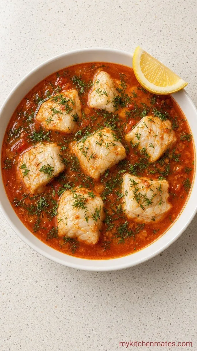 30-Minute Cod Fish Soup with Lemon and Dill Step 4: Ladle and Finish with Fresh Herbs
