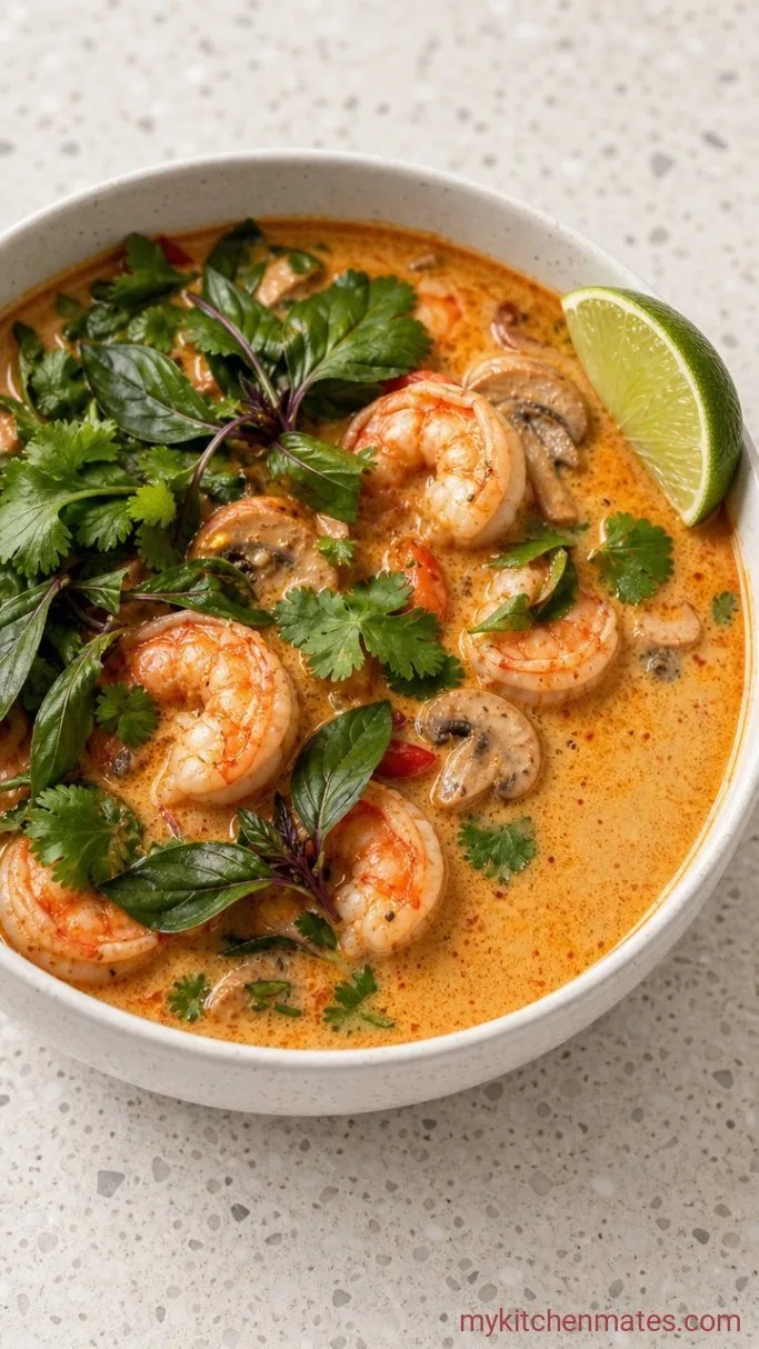 30-Minute Thai Shrimp Soup Step 4: Ladle and Finish with Lime