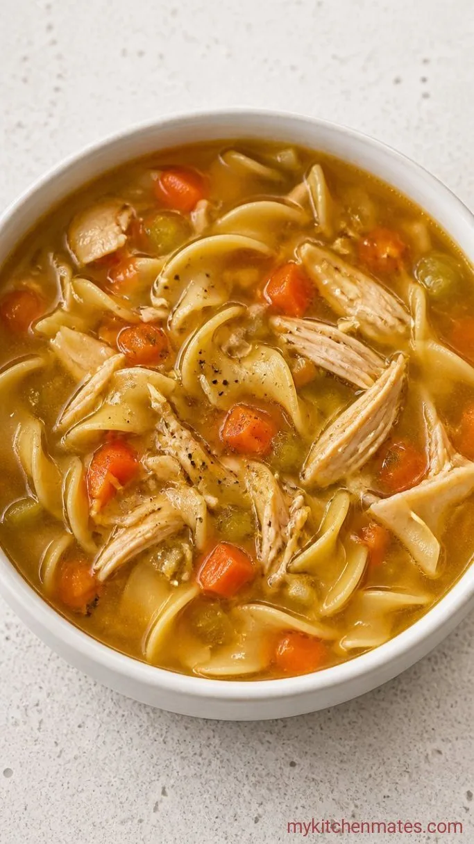 30-Minute Healthy Chicken Noodle Soup Step 4: Ladle and Garnish the Soup