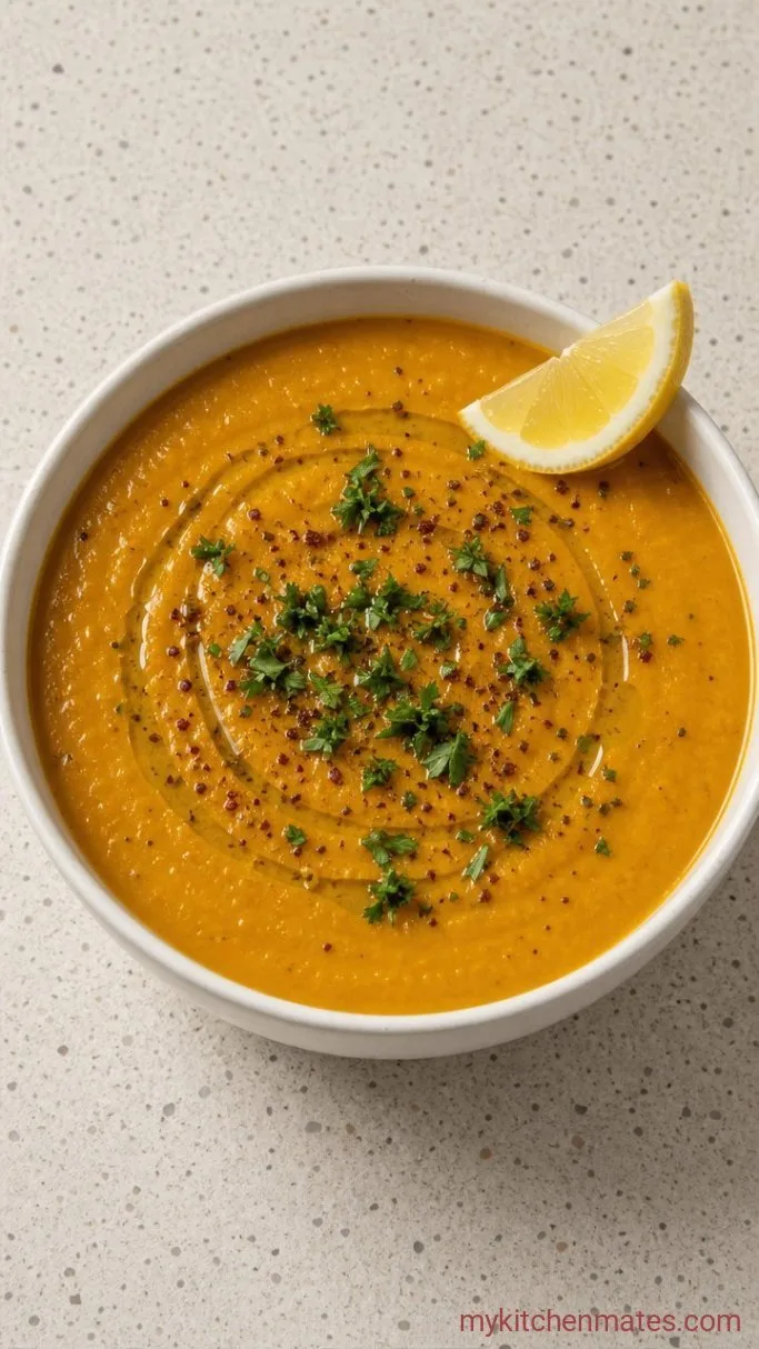 30-Minute Creamy Middle Eastern Lentil Soup Step 4: Ladle and Garnish