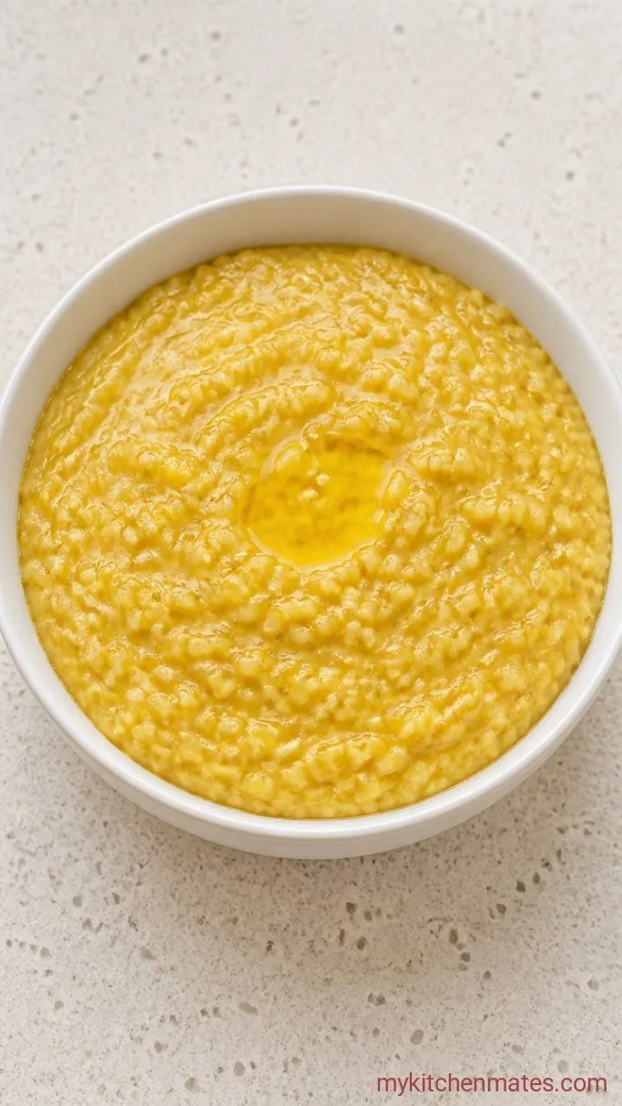 Comforting Moong Dal Khichdi (One-Pot Indian Rice and Lentils) Step 4: Ladle and Serve with Ghee