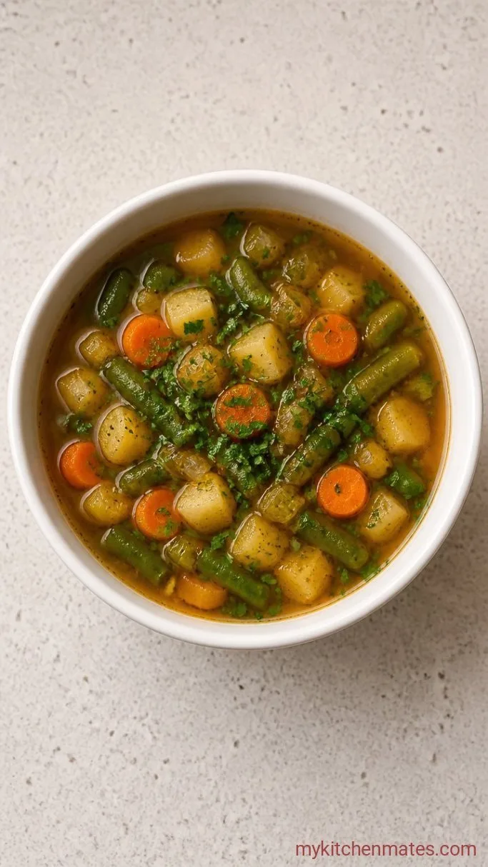 30-Minute Vegetable Broth Soup Step 4: Ladle and Serve