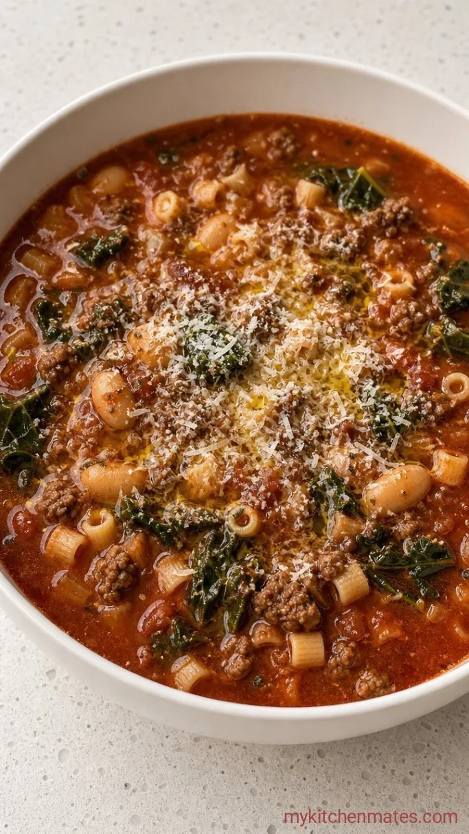 Hearty Crockpot Pasta Fagioli Soup Step 4: Ladle and Serve
