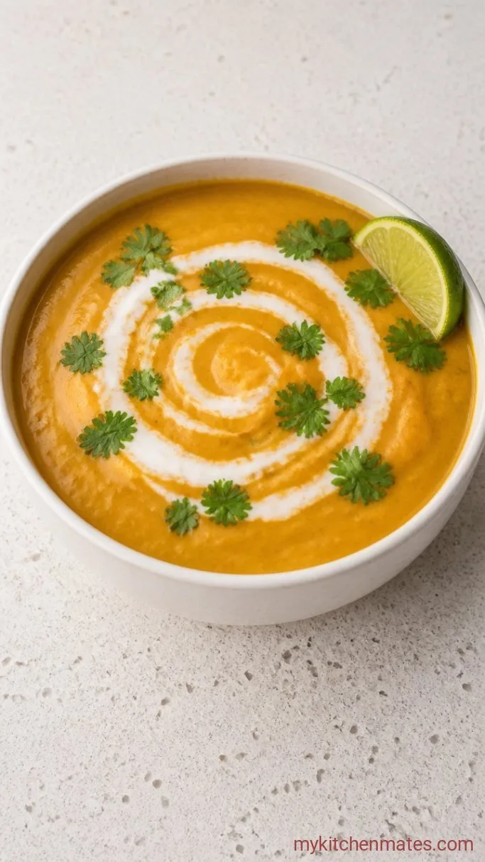 Cozy Sweet Potato Lentil Soup (One Pot) Step 4: Ladle and Swirl the Coconut Milk