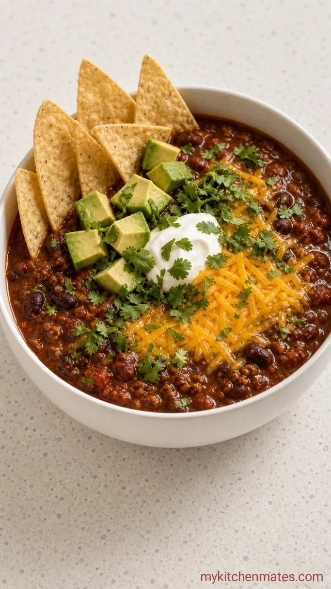 30-Minute Stovetop Turkey Chili Step 4: Ladle and Top the Chili