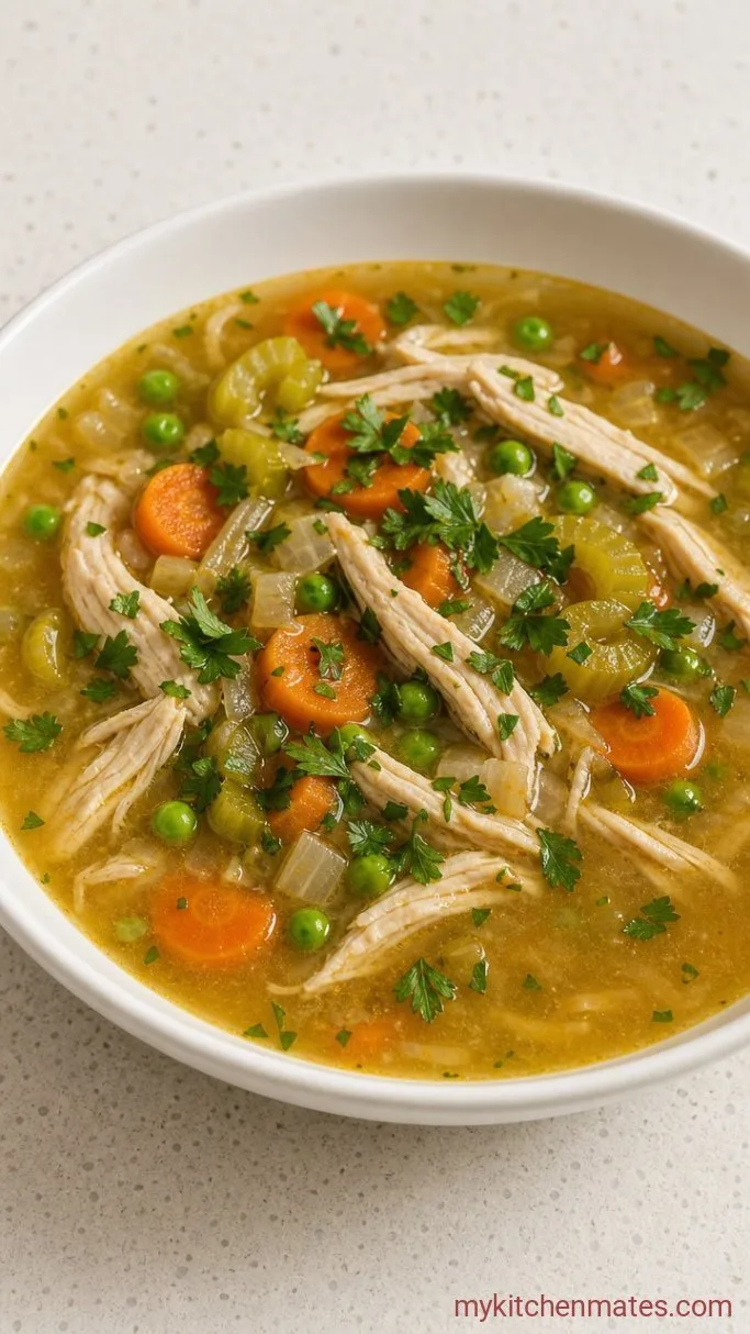 Hearty Crockpot Chicken Vegetable Soup Step 4: Ladle Into Bowls and Serve