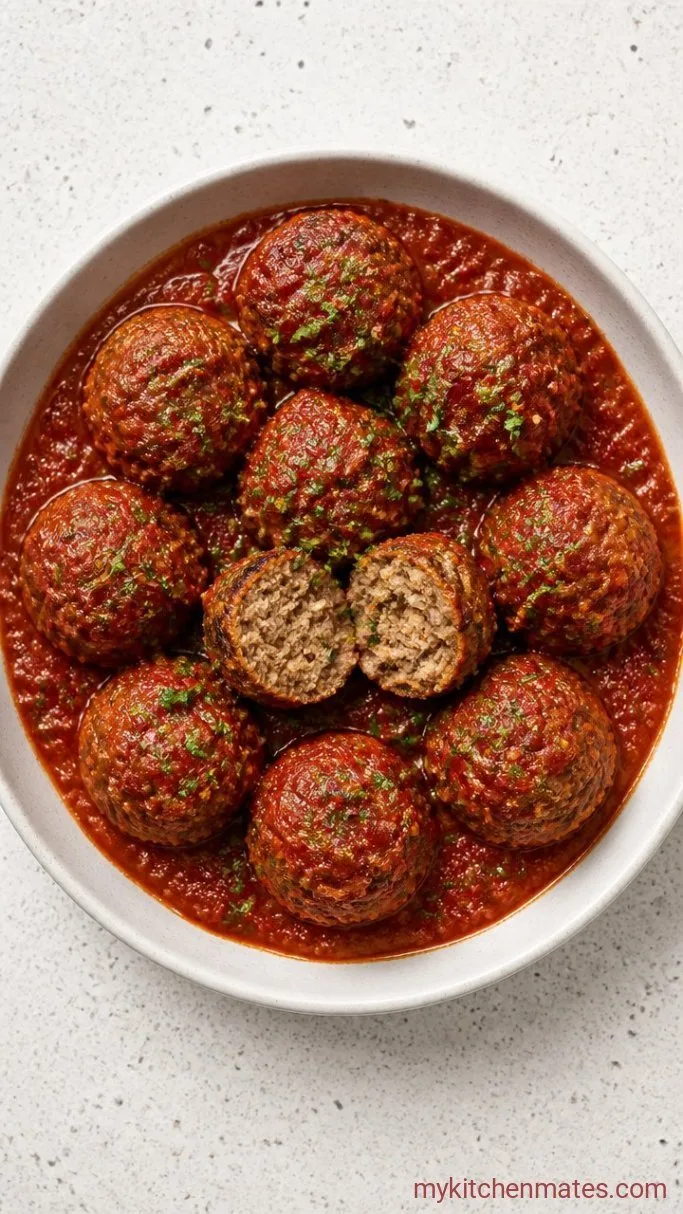 Juicy Dairy-Free Meatballs (No Cheese, No Milk) Step 4: Ladle Sauce and Serve
