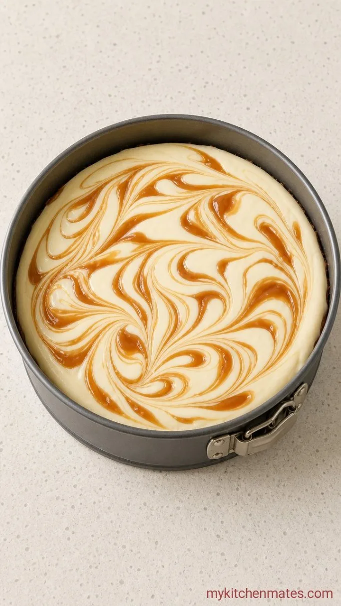 Step 4: Layer and Swirl the Cheesecake