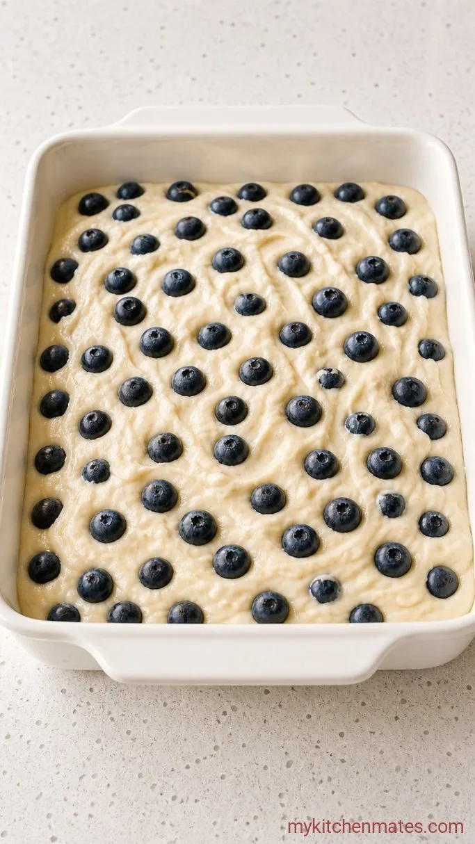 Step 4: Layer the Batter and Blueberries