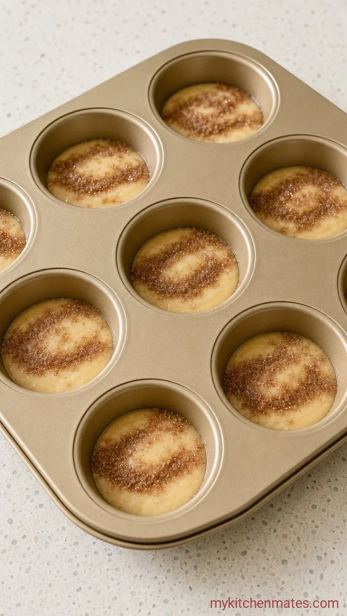 Tender Cinnamon Swirl Coffee Cake Muffins Step 4: Layer the Swirl