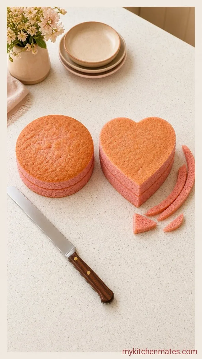 Step 4: Level the Layers and Cut the Hearts