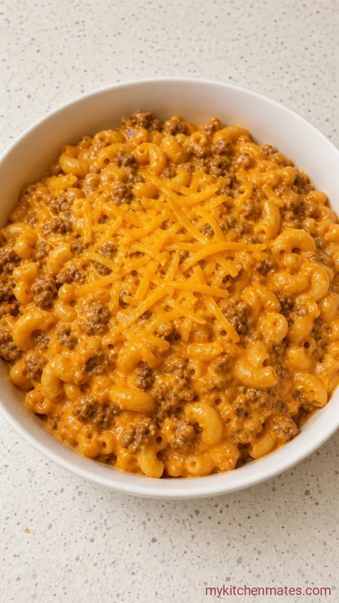 Crockpot Hamburger Helper: Creamy, Cheesy One-Pot Meal Step 4: Melt in the Cheese and Serve