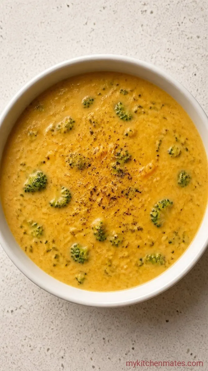 30-Minute High Protein Broccoli Cheddar Soup Step 4: Melt the Cheddar and Serve